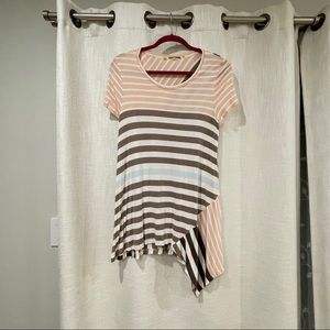 Anthropologie Little Yellow Button Striped Tunic